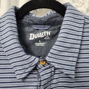 Duluth Trading Co Blue Ridge Polo Striped Relaxed Fit Large